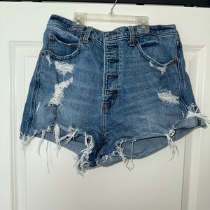 Distressed Denim Shorts